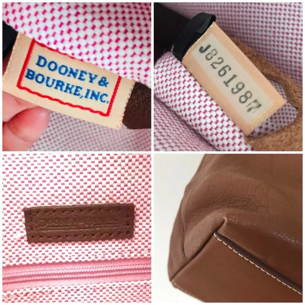 Dooney & Bourke Dillen Brown Bark Pebble Leather Hobo Shoulder Bag (Large Size)